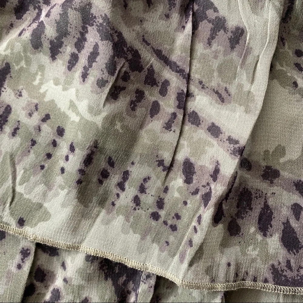 🐚 BON’A PARTE BOHO GREY MULTI ABSTRACT RUFFLE HIGH WAIST SKIRT!